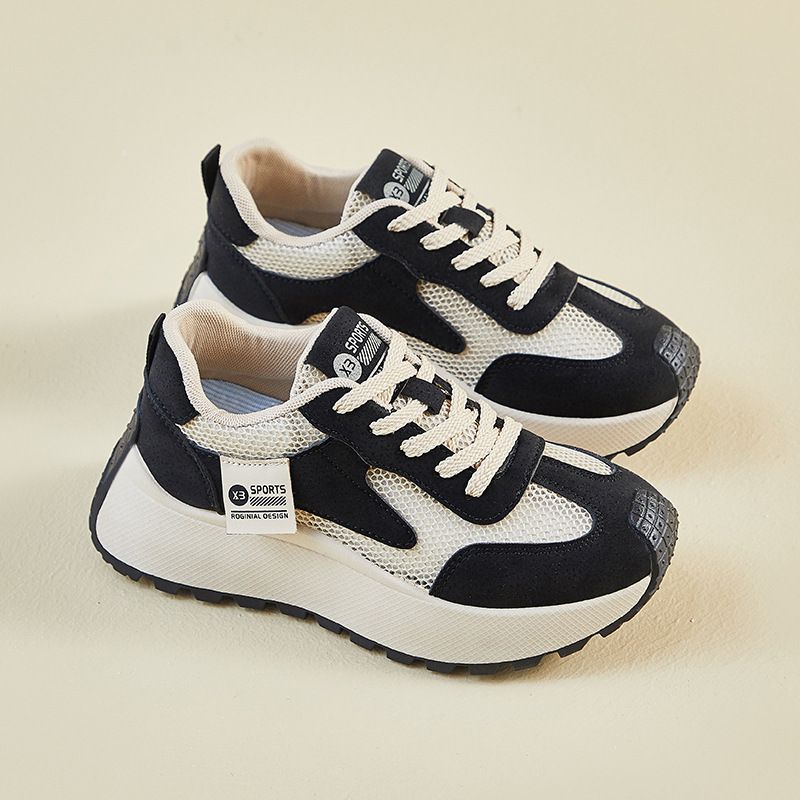 Ins Korean Style New Dad Shoes For Women 2025 Summer Student Sports Casual Mesh Breathable Height Increasing XFK858-1_vogvips.com