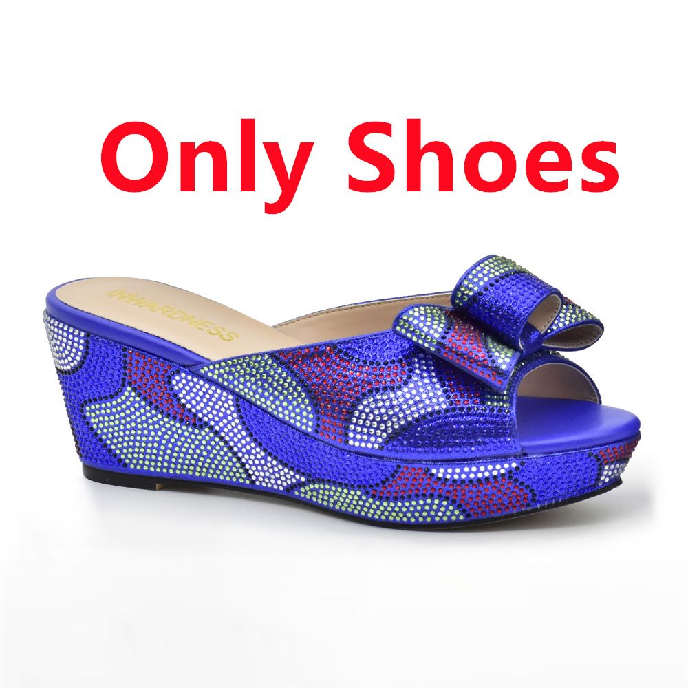 Heavy soled rhinestone slippers with waterproof platform Large size suitable for wedding parties banquet with clutch set_vogvips.com