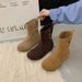 Unique Style Slouch Short For Women 2025 Autumn Winter Thick Heel Square Toe Western Cowboy Riding Martin Boots_vogvips.com