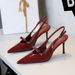Bow Stiletto High Heels Hollow Women's Shoes Rear Strap Light Mouth Single Shoes_vogvips.com