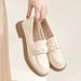 White Loafers For Women Thick Sole New Autumn British Style Small Leather Flat Single Plus Size S Shoes_vogvips.com