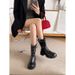 Gravity Shoe Factory French Leather Pile Short For Women 2025 Autumn And Winter Heel Thick Sole British Style Martin_vogvips.com