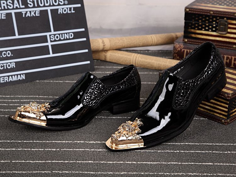 Autumn And Winter Business Dress Bright British Casual Warm Lace Up Men's Genuine Leather Cowhide Wedding Shoes_vogvips.com