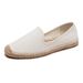 Fisherman's Women's Flat Bottomed Spring/summer Fashion Solid Color Simple One Foot Casual Canvas Woven Grass Shoes_vogvips.com