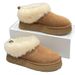 Women's Snow Boots Sheepskin Thick Sole Wool Collar Fleece Lined Warm Cotton Shoes 2025 Winter New Tatzler_vogvips.com