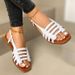 Plus-size Women's Sandals, Korean Version, 2020 New Style, Flat-soled Spring And Summer Fashion Woven Beach Shoes,_vogvips.com