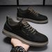 Spring Casual Leather Men's White Sneakers, Waterproof Versatile Flat Shoes, Korean Style Trendy Sports Shoes For Men_vogvips.com