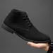 Four Seasons Work Boots For Man Winter Autumn Male Students Daily Walking Rubber Chelsea Booty Hightop Leather Shoes_vogvips.com