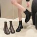Women's Slim Fit Soft Leather Martin Boots British Style Back Zipper Elastic Ankle Boots Plus Size Autumn New Style_vogvips.com