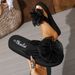 Women's Bowknot Flip-flops For Outdoor Wear, Fashionable And Versatile, Non-slip, Thick-soled, High-heeled, Trendy Beach_vogvips.com