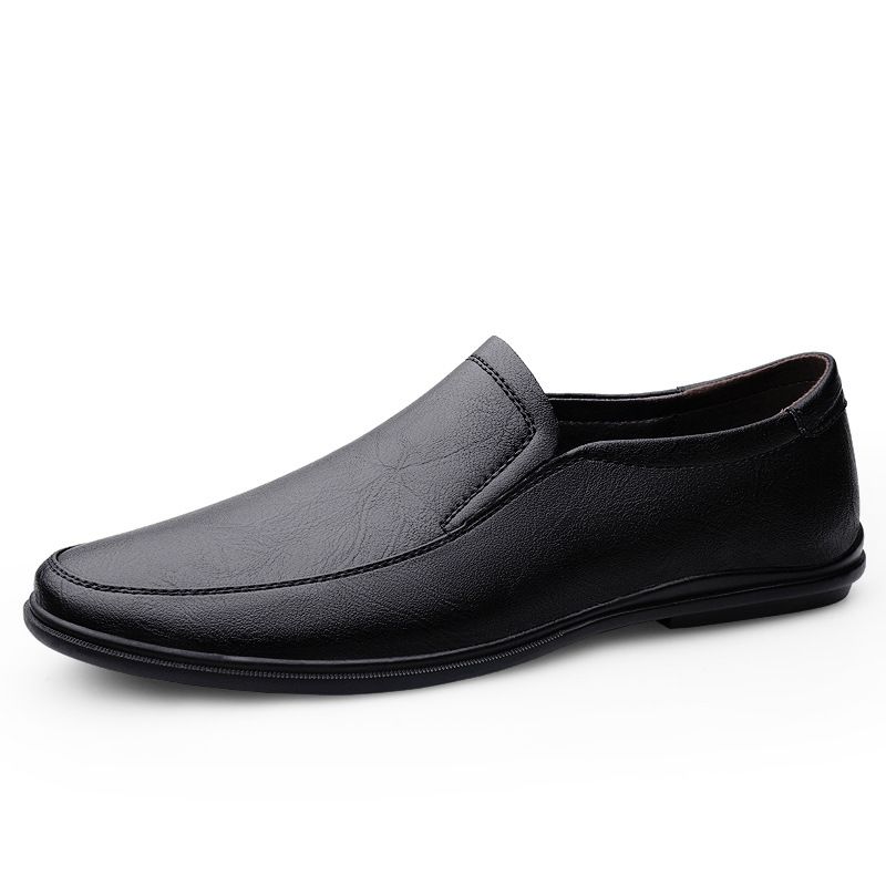 Large Size Business Casual Leather For Men, Soft Sole Driving Slip-On Lazy All-Season Single Shoes, Cowhide Men's Shoes_vogvips.com