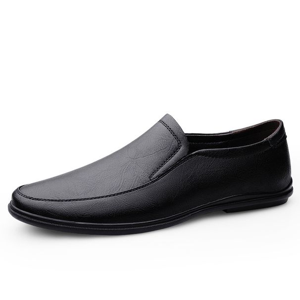 Large Size Business Casual Leather For Men, Soft Sole Driving Slip-On Lazy All-Season Single Shoes, Cowhide Men's Shoes_vogvips.com