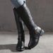 Women's Retro Belt Buckle Low Heel Riding Boots Plus Size Winter High Boots_vogvips.com