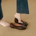 Soft Version~Vintage French Camellia Simple Slip-on Mary Jane For Women, Shallow Soft Leather Flat Shoes_vogvips.com