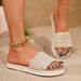 Women's European Size Summer Bohemian Vacation Beach Style Breathable Non-Slip Slip-On Linen Flat_vogvips.com