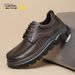 German Camel Dynamic Genuine Men's Thick Business Leather Non-Slip Wear-Resistant Soft Sole Lace-Up Dad Shoes_vogvips.com