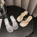 Women's Small Size Slippers3132332024 New Summer Outdoor Chunky Square Rhinestone Pearl Toe Clip High Heel Sandals_vogvips.com
