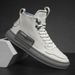 Men's Genuine Leather Casual Sneakers - Breathable Low-Top Lace-Up Shoes With Cushioned Sole, Classic Round Toe Design For Everyday Comfort_vogvips.com
