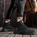 British Style Brown Men's Motorcycle Boots Original Fashion Casual Platform Boots Men Winter Street Leather Ankle Boots_vogvips.com
