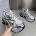 Dad Ins Trendy Female 2025 Spring New Arrival Thick Sole Platform Small 7cm Mesh Breathable Casual Leather Shoes_vogvips.com