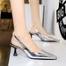 Women's Shoes High-heeled Wine Glass And Shallow-mouth Square Head Hollowed Out After Trippling And Empty Single Shoes Women_vogvips.com