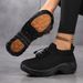 Non-Slip Women's Rocker Shoes - Comfortable Knit Slip-On Sneakers With Arch Support For Casual Wear (Sizes 35-45, Multiple Colors)_vogvips.com
