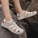 Beach Shoes Men's Summer Hollow Breathable Toe Bun Men's Sandals With A Pedal Soft Sole Non-Slip Outdoor Sneakers_vogvips.com