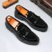 New Derby For Men, Summer Slip-On Leather Shoes, British Style, Trendy Business Thick-Soled Large Size Men's Shoes_vogvips.com