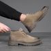 European Warm Series Brown Martin Autumn High-top British Style Work Boots Men's Waterproof Anti-slip Mid-top Leather Shoes_vogvips.com