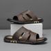 Large Size Fashinew Nnew-Slip Wear-Resistant Casual Newe-Word Slippers Leather Sandals Men's Outdoor Wear_vogvips.com