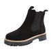 Chelsea Boots Casual Slip-On Ankle Boots With Thick Sole, Round Toe & Anti-Slip Rubber Outsole For Winter, Fashionable Martin Style_vogvips.com