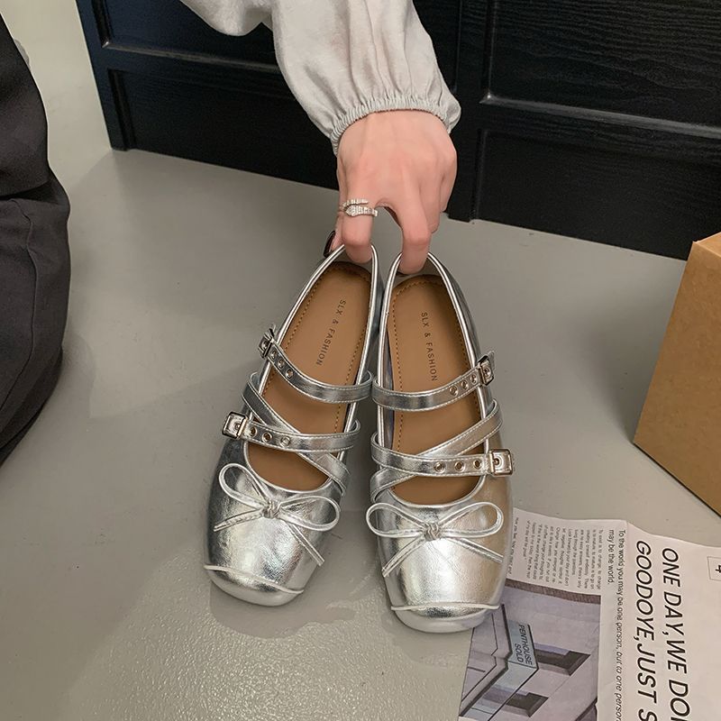 Ballet-style Mary Jane 2026 New Model, Suitable For Skirts, Square-toed Small Leather Shoes, Women's Flat Soft-soled_vogvips.com