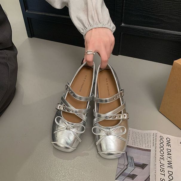 Ballet-style Mary Jane 2026 New Model, Suitable For Skirts, Square-toed Small Leather Shoes, Women's Flat Soft-soled_vogvips.com