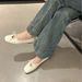 Simple Gentle Square Toe Bowknot Shallow Mouth Single For Women 2025 Spring New Flat Ballet Granny Shoes_vogvips.com