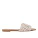 Women's Summer Light Beige Interwoven Fabric Flat Casual Sandals Hollowed out Texture Slippers_vogvips.com