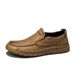 Casual Shoes Summer Men's Cowhide Stitching Driving Sole Father Genuine Leather Soft Surface Slip-On Loafers_vogvips.com