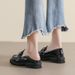 Thick-soled Small Leather Shoes For Women, Retro One-pedal Rhinestone Single Shoes, British Style Loafers For Women_vogvips.com