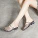 Fashionable Internet Celebrity Height-increasing Mid-heel Closed-toe Mules For Women, Summer Crystal Jelly Hollow_vogvips.com