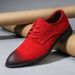 Low Men's Block Cut, Polished, Carved, Pointed, Business Casual Plus Size Leather Shoes, Spring Single Shoes Cut, Polished, Carved, Pointed, ,_vogvips.com