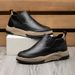 European Warm Series Men's Autumn Winter New Soft Cowhide Lightweight Slip-On Genuine Leather Padded Short Boots Casual Shoes_vogvips.com
