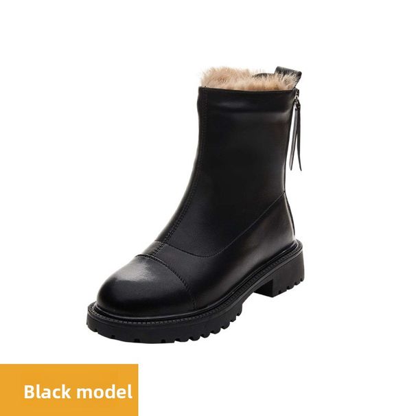 Northeast Fleece-Lined Martin For Women 2024 Winter New Thickened Rabbit Fur Warm Snow Sheepskin Boots_vogvips.com