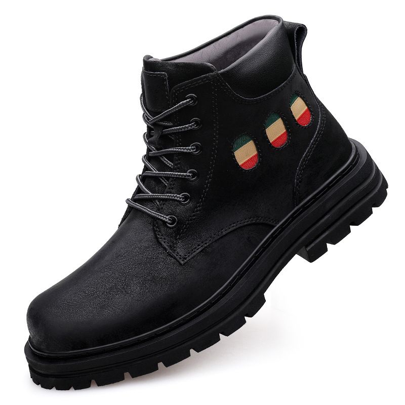 High Top Martin Boots Retro Medium Tube Tooling Leather Boots Men's Cycling Boots Men's Shoes_vogvips.com