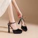 125-6 Sexy Studded High Heels Women, Comfortable Waterproof Platform Pointed Stiletto Single Shoes, Closed Toe Backless_vogvips.com