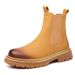 European Warm Series Men 2025 Autumn Winter Mid-top British Style Chimney Warm Snow Black Fleece Martin Boots Trendy_vogvips.com