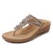 2025 Summer New Floral Beaded Rhinestone Fashion Versatile Soft Comfortable Plus Size Women's Sandals_vogvips.com