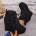 Women's Suede Lace Up Wedge Ankle Boots Winter New Style Plus Size Platform European And American Fashion_vogvips.com