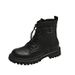 Autumn Winter New Black Martin Women's 2025 Motorcycle Versatile Thick-Soled Short Boots For Petite Women_vogvips.com