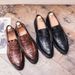 Men's Fashion Business Casual Leather Trendy British Style Fit Lefu Thick Sole With Elevated Tip Shoes_vogvips.com