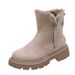 Autumn Winter New Fashion Large Size Women's Thick-Soled Snow With Side Zipper And Fleece Lining Round Toe Cotton Boots_vogvips.com