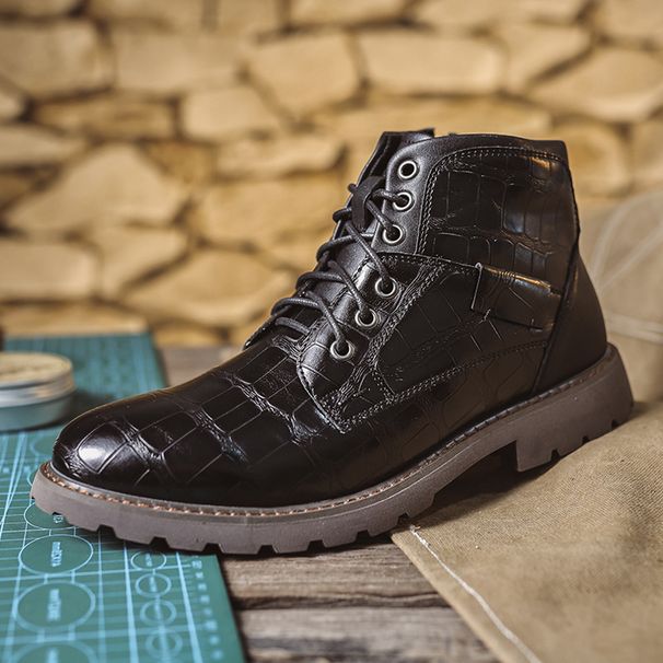 Martin Boots Men's Short Boots Side Zipper Leather Boots Retro Casual Desert Boots Outdoor Tooling Boots_vogvips.com